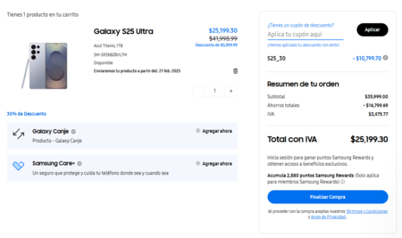 Cupones Descuento Galaxy S25 Ultra Mexico
