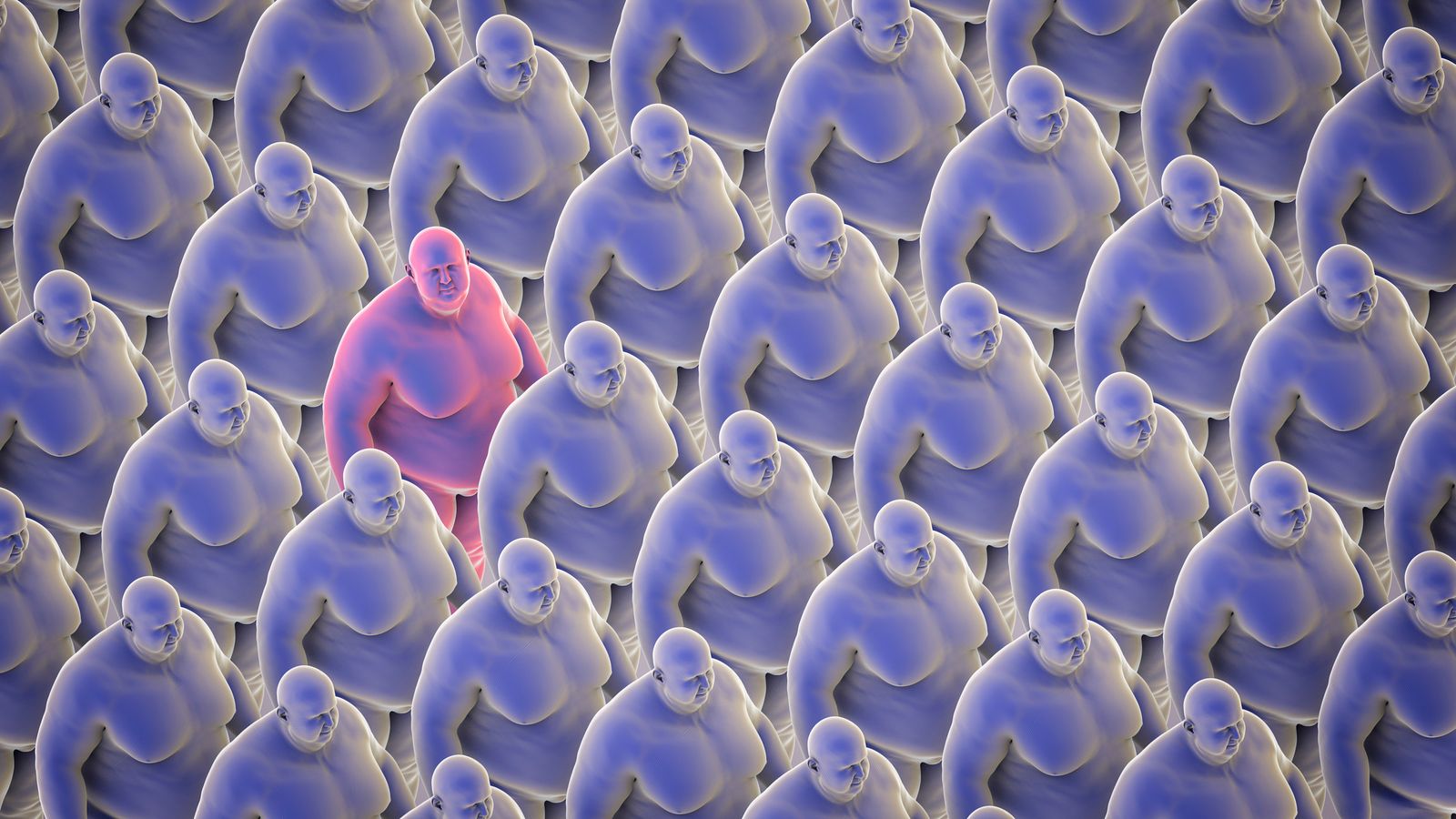 Ilustración de personas con obesidad
