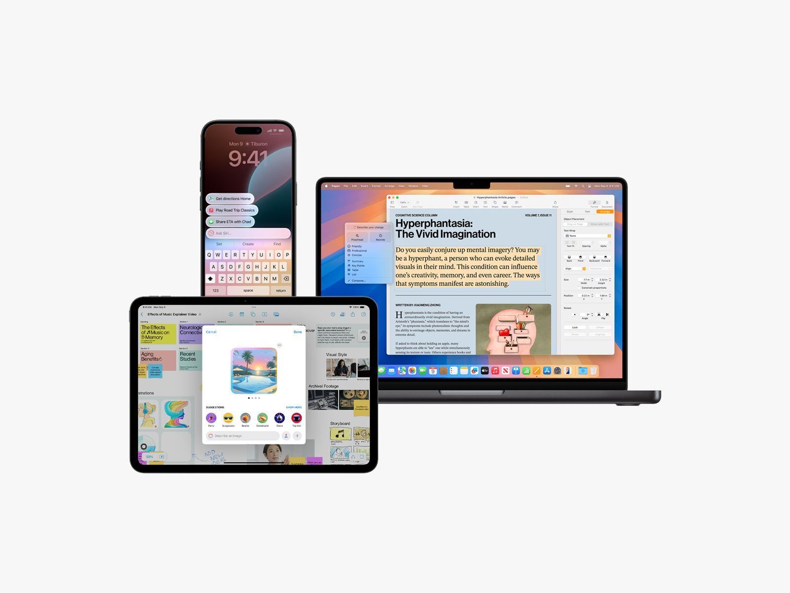 Una computadora MacBook un iPad y un iPhone