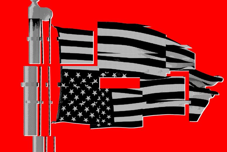 Bandera de Estados Unidos fragmentada
