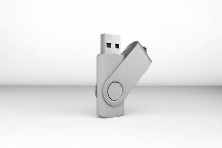 Renderizado En 3d De Una Unidad Flash Usb De Plata