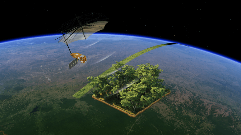 El satélite Biomass de ESA, que acaba de desplegar su 
