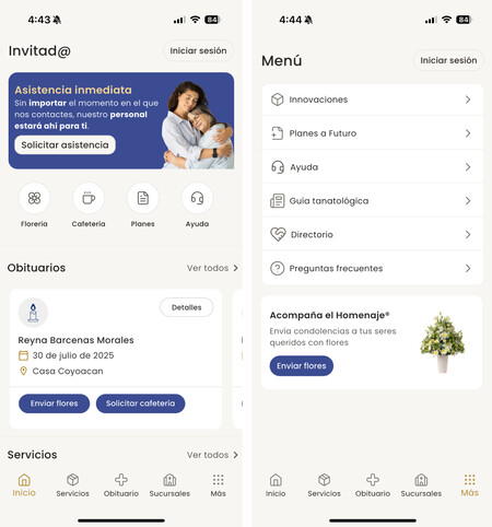 Interfaz App Sofi