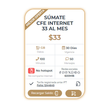Cfe Plan 33 Pesos
