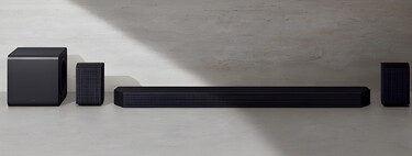 Barra de sonido Samsung con 11.1.4 canales y 23 bocinas. Es compatible hasta con Spotify