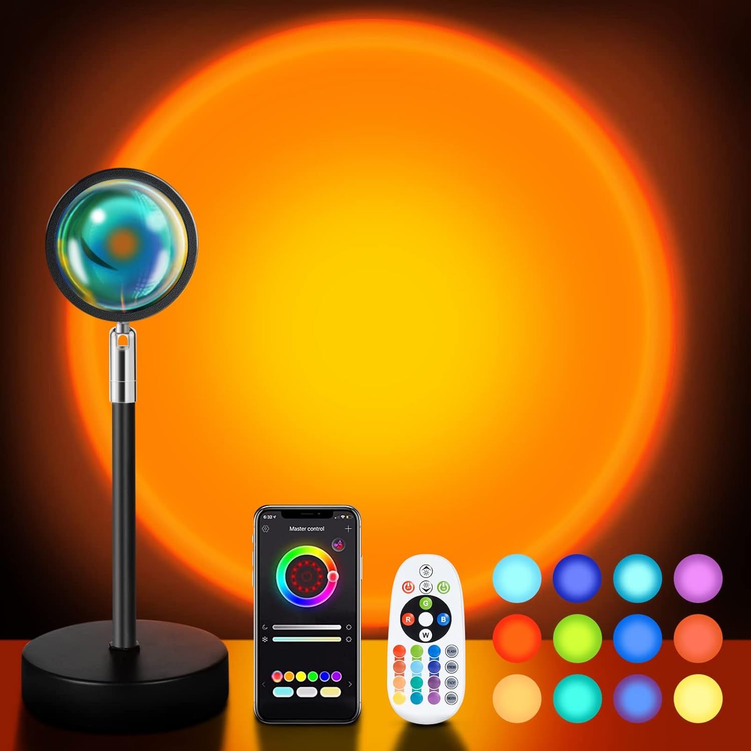 YOMYM Lampara Atardecer Lmpara de proyección con 16 colores