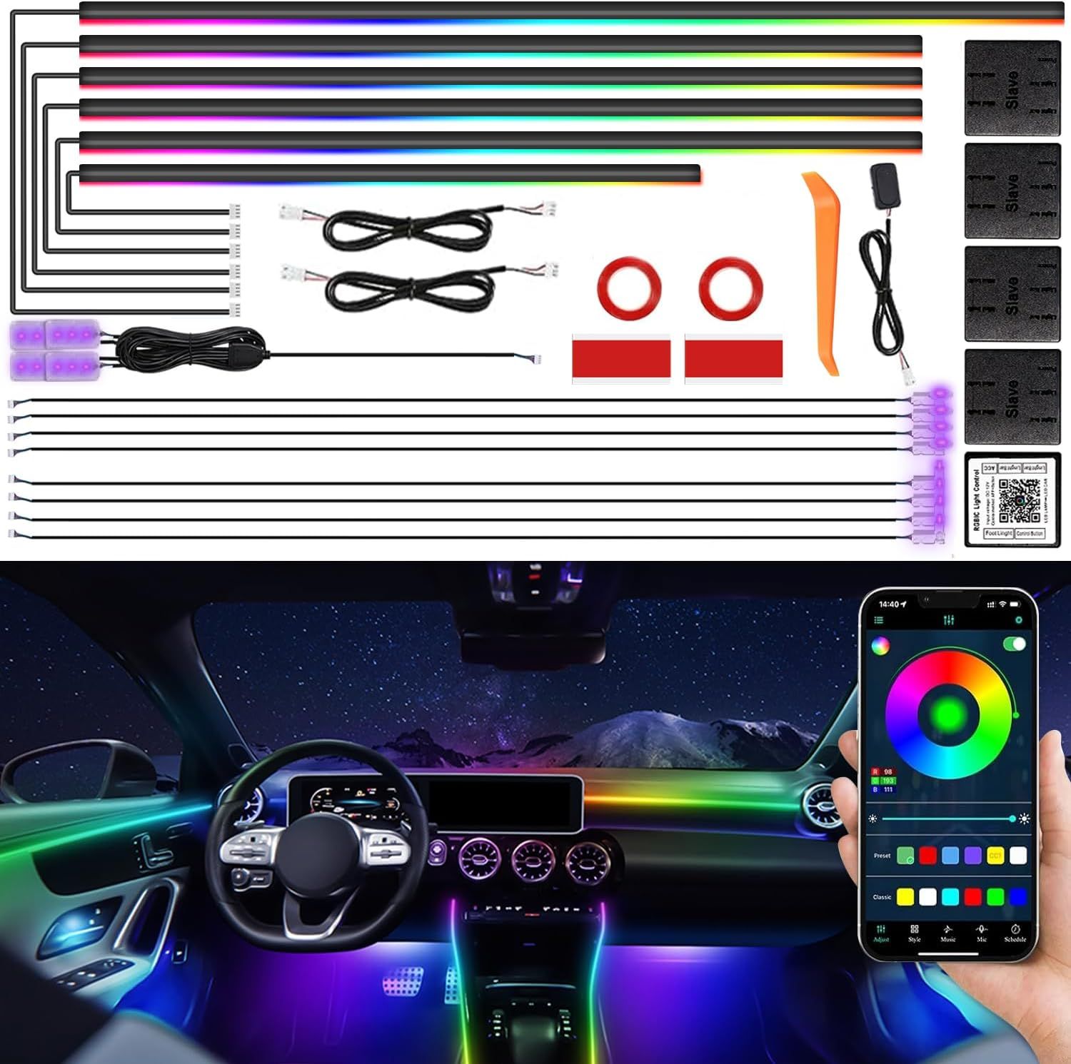 Sistema de luces RGB para auto