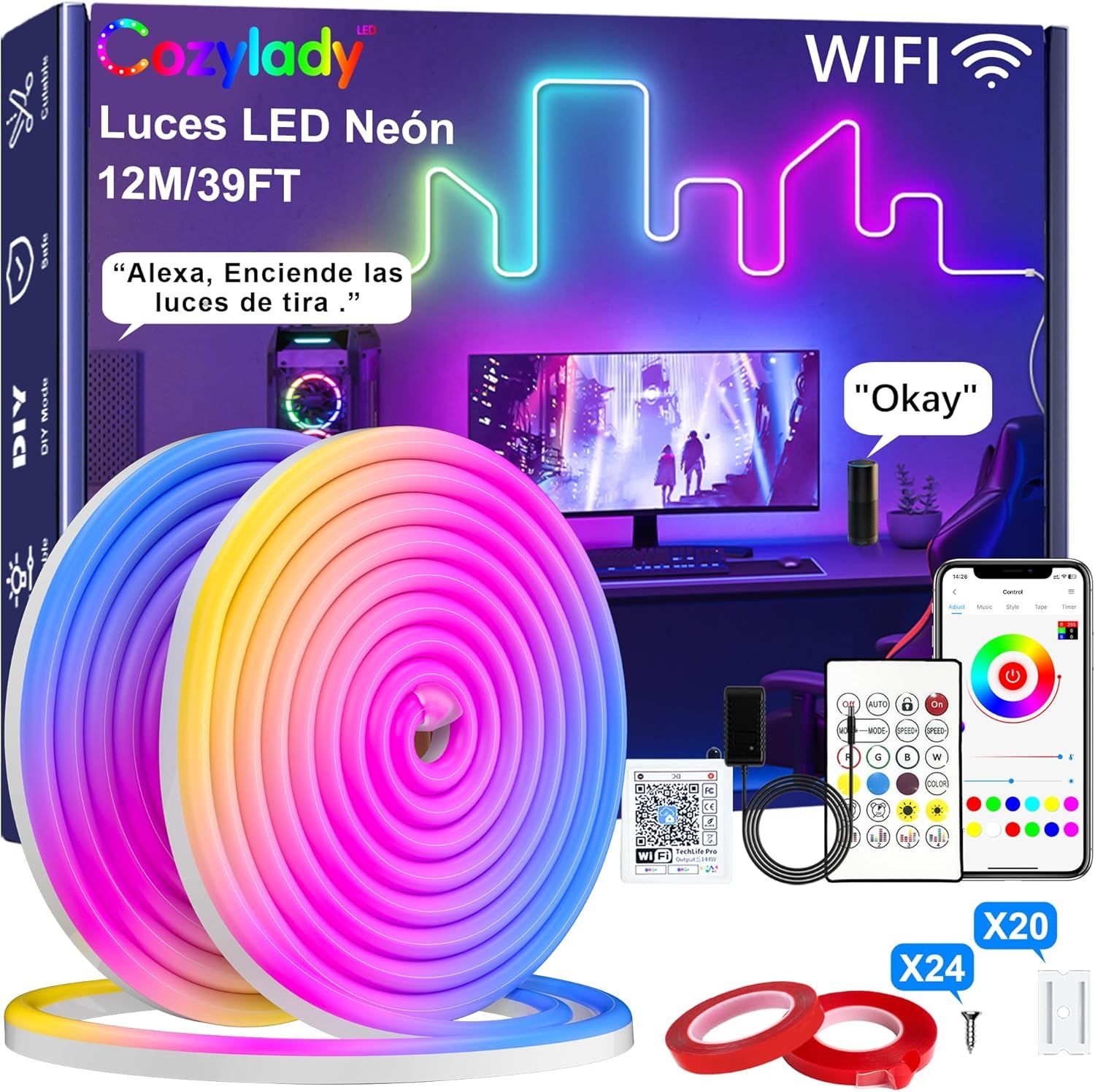 Cozylady Tira Led de 12 metros