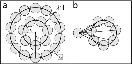 Distribución probabilística uniforme de dos cuerpos en órbita circular