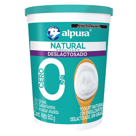 Alpura Yoghurt Natural Con Endulzantes Deslactosado Sin Grasa