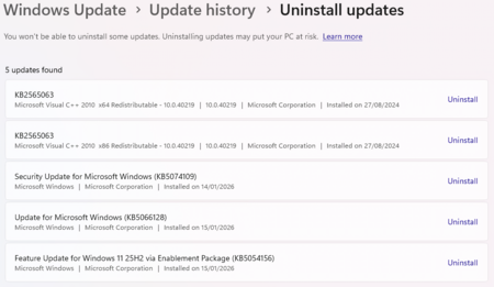 Windows Como Desintalar Una Actualizacion