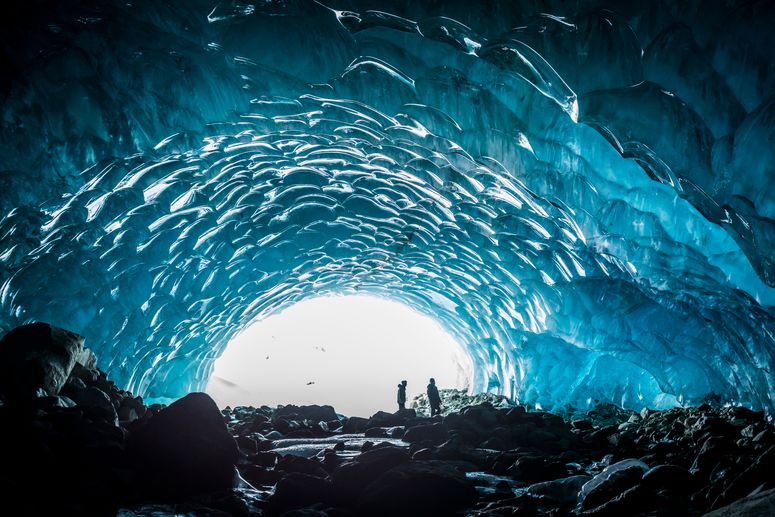 Una cueva de hielo.