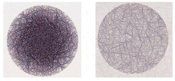 Animación basada en una simulación que utiliza un modelo 2D desarrollado por el equipo de investigación. A la izquierda...