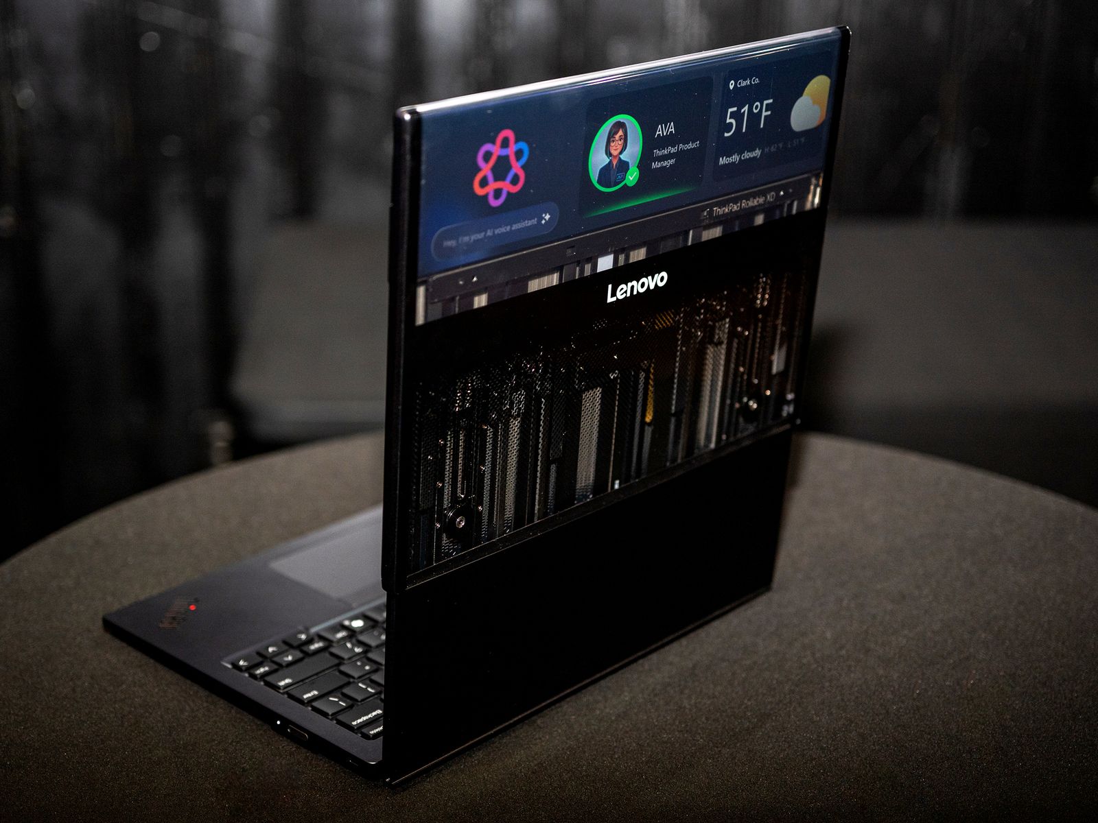 Parte trasera de Lenovo ThinkPad enrollable