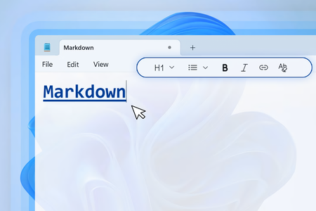Windows 11 Notepad With The Word Markdow Selected And Formatting Options Display