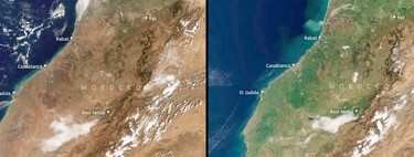 Imágenes satelitales no dejan lugar a dudas: llovió tanto que Marruecos que no se veía así de verde en una década