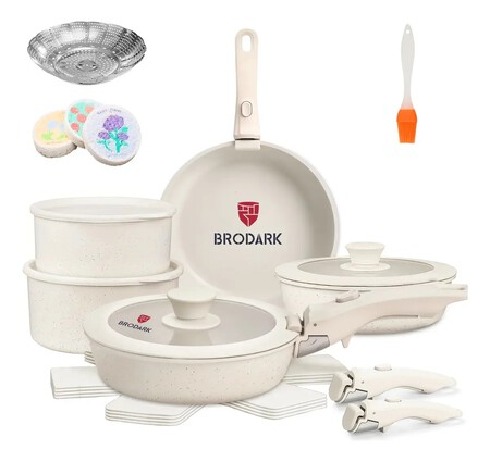 Brodark 25 Pzs Juego Sartenes Ceramica Antiadherente Mexico