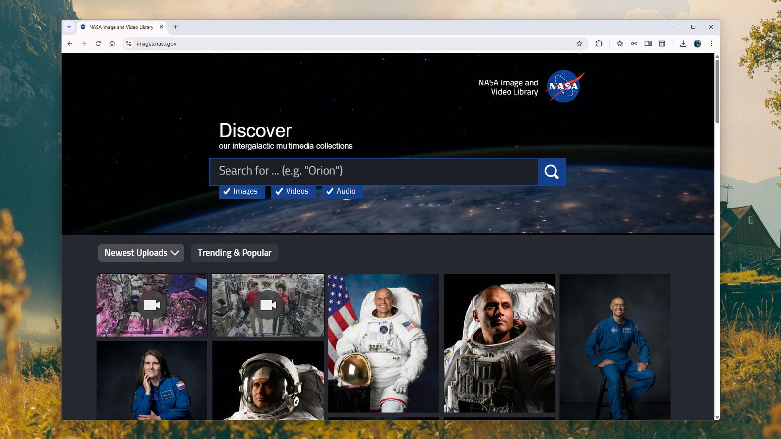 El portal completo de la biblioteca de la NASA.